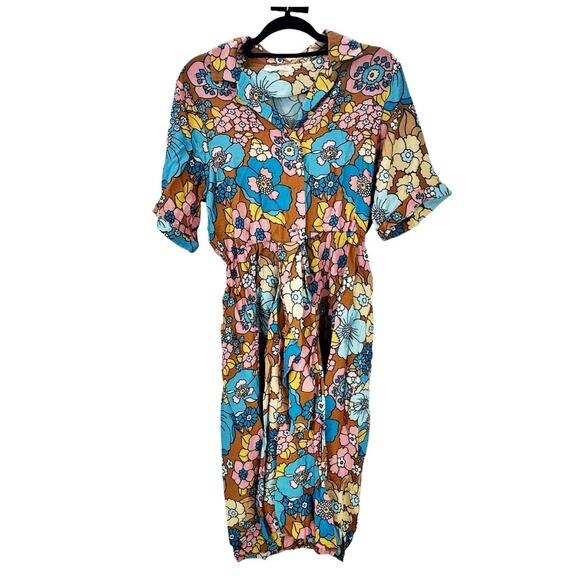 Dodo Bar Or Nancy Midi Shirt Multicolor Floral Printed Multicolor Size Small - Picture 3 of 11